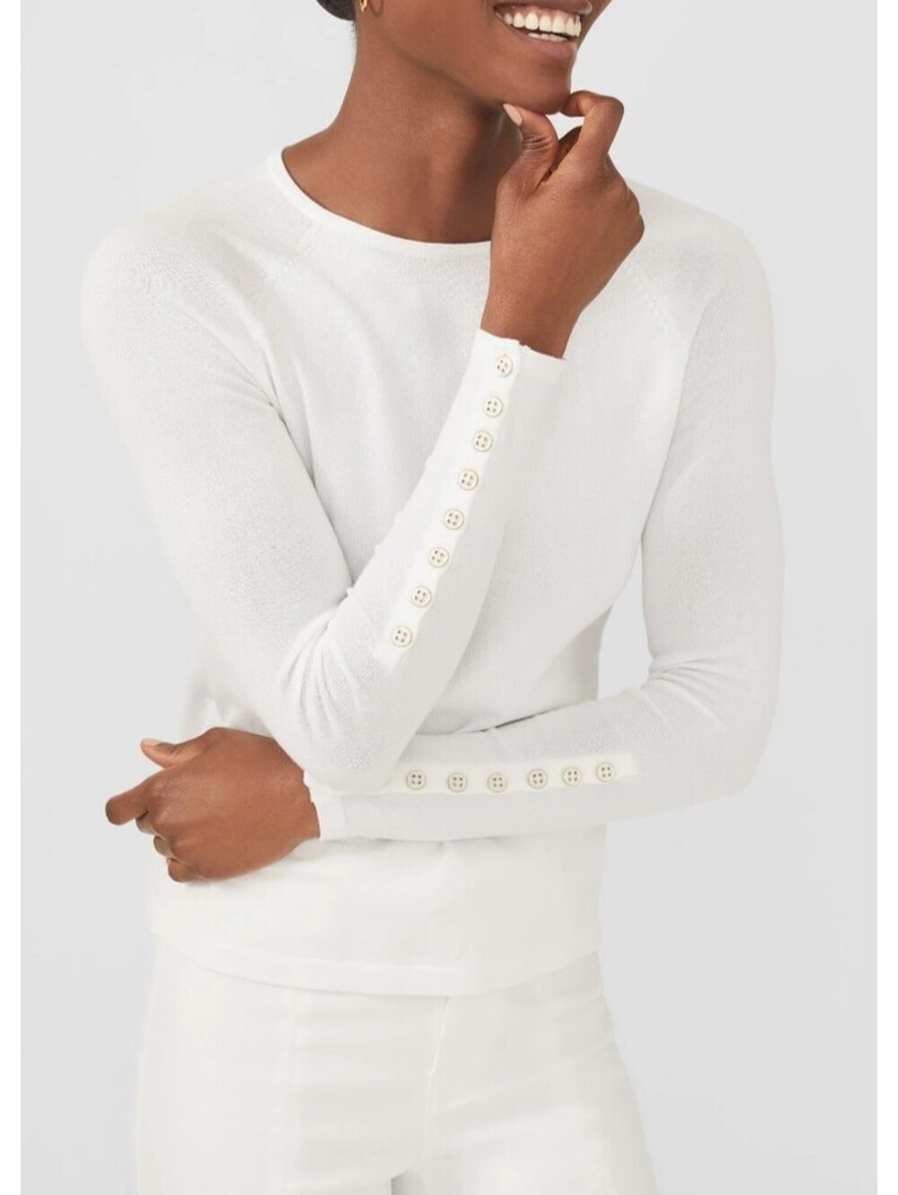 J.MCLAUGHLIN white cotton sweater sz S